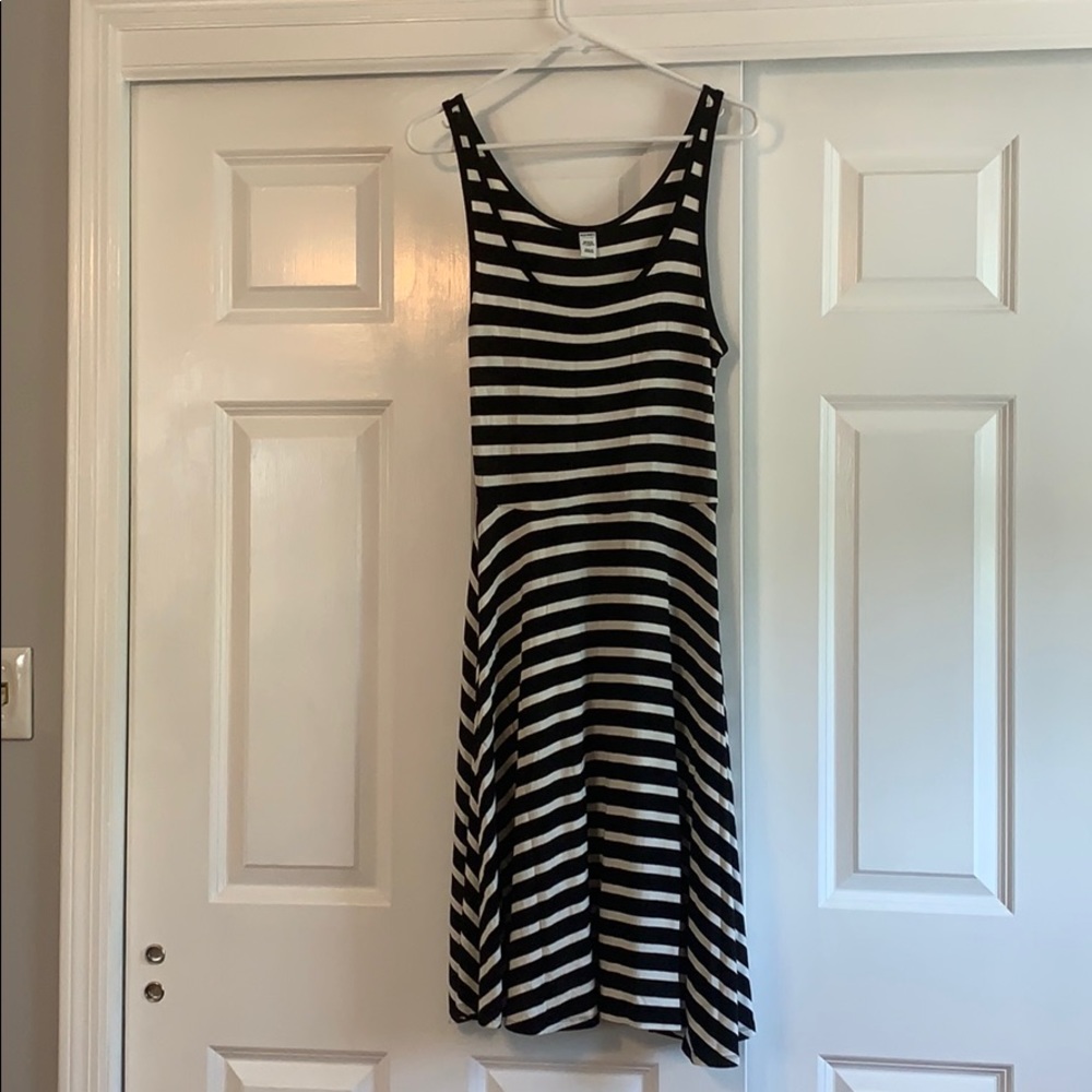 Black and White Striped Dress